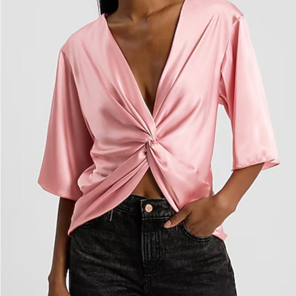 Satin twist front top. NWT.